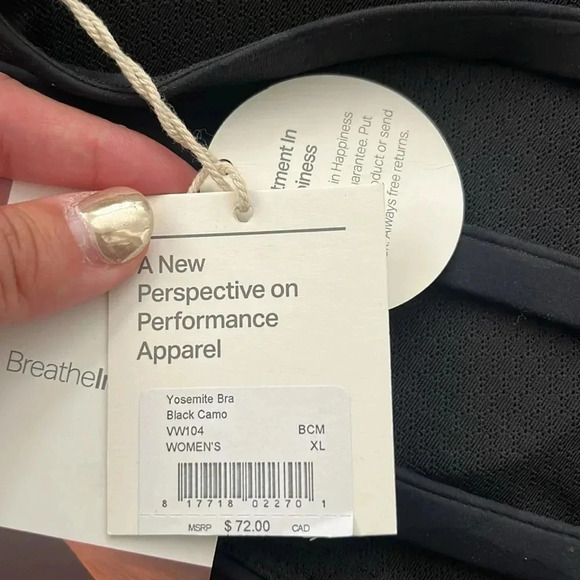 NWT Vuori Yosemite Bra in Black Camo - Picture 5 of 5